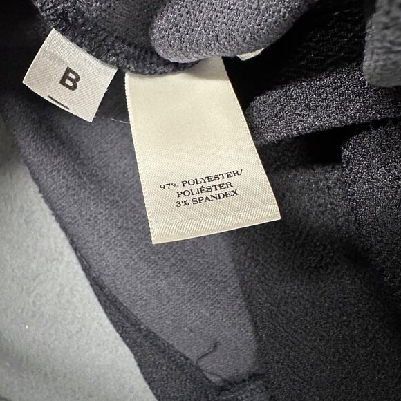 Ann Taylor Womens M Navy Blue Back Button 3/4 Sleeve Round Neck Blouse - Picture 7 of 9